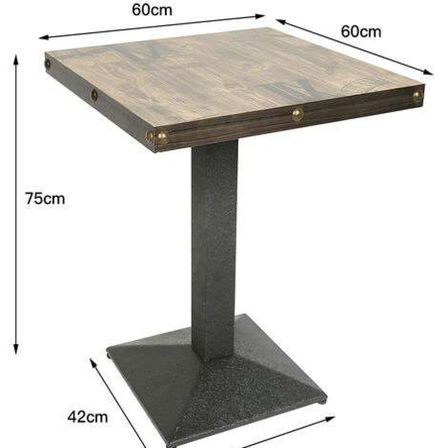 Table Haute Et Bar * | Bon Marche Haloyo Table Carree A Une Jambe De 60*60*75Cm