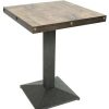 Table Haute Et Bar * | Nouveau Skecten Table 60 60 Carree Avec Pied Central Pour Bar Bistrots | Marron Verni En Noir