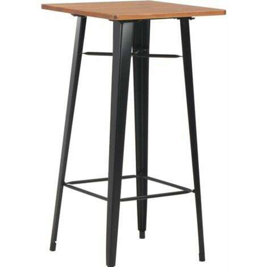 Table Haute Et Bar * | Meilleur Prix Hommoo Mobilier De Bar 3 Pcs Acier Noir Hdv19632