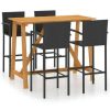 Table Haute Et Bar * | Coupon Topdeal Ensemble De Bar De Jardin 5 Pcs Noir Ff3067969_Fr