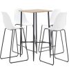 Table Haute Et Bar * | Meilleure Vente Asupermall Ensemble De Bar 5 Pcs Plastique Blanc