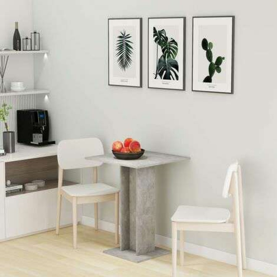 Table Haute Et Bar * | Meilleure Affaire Happyshopping Table De Bistro Gris Beton 60X60X75 Cm Agglomere