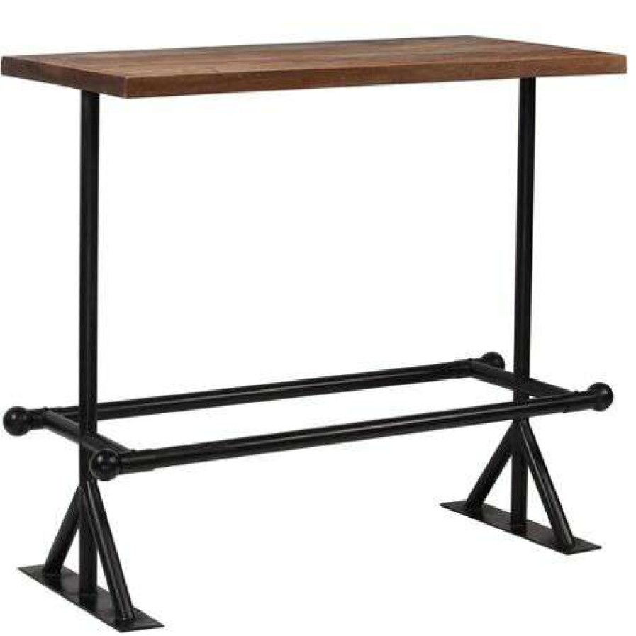 Table Haute Et Bar * | Meilleure Affaire Asupermall Table De Bar Bois De Recuperation Massif Marron 120X60X107 Cm