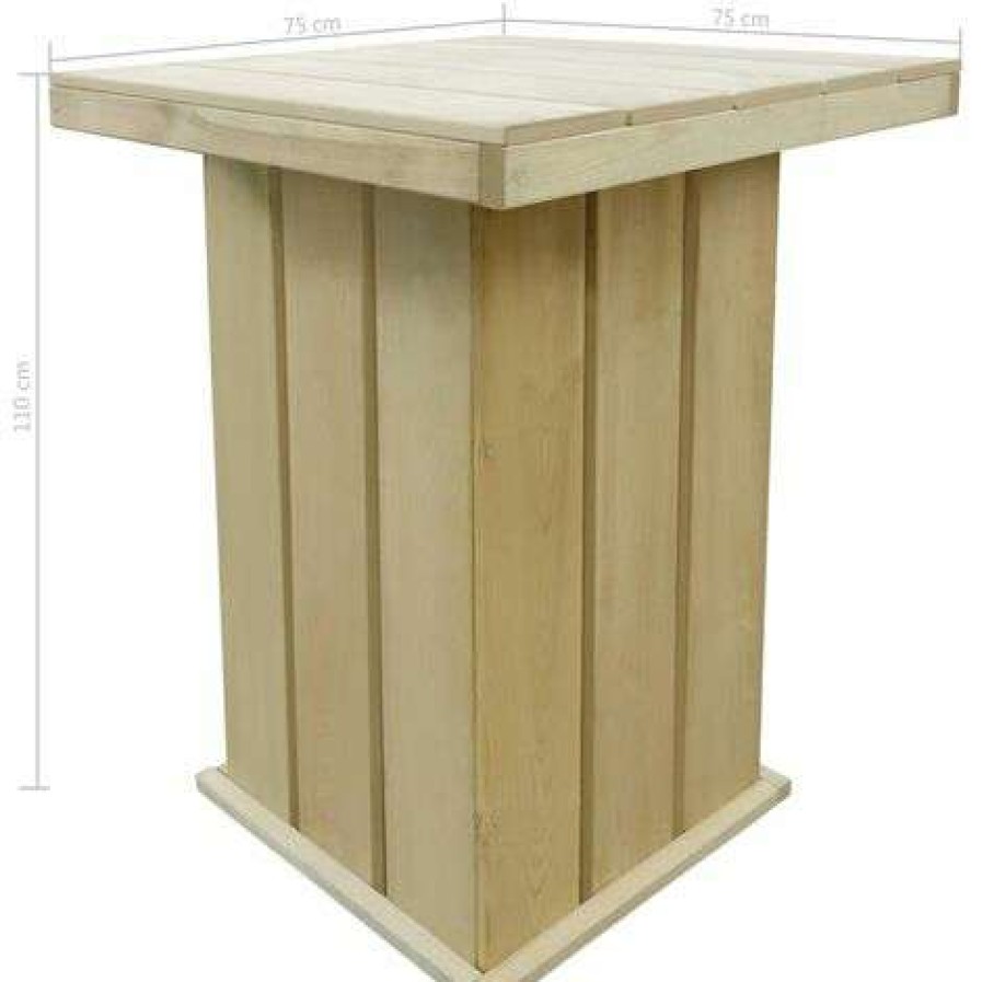 Table Haute Et Bar * | Budget Nova Bar De Table A L'Exterieur De 75X75X110Cm En Bois De Pin Fsc Immure Fsc Table De Bar 75X75X110 Cm Pin Impregne