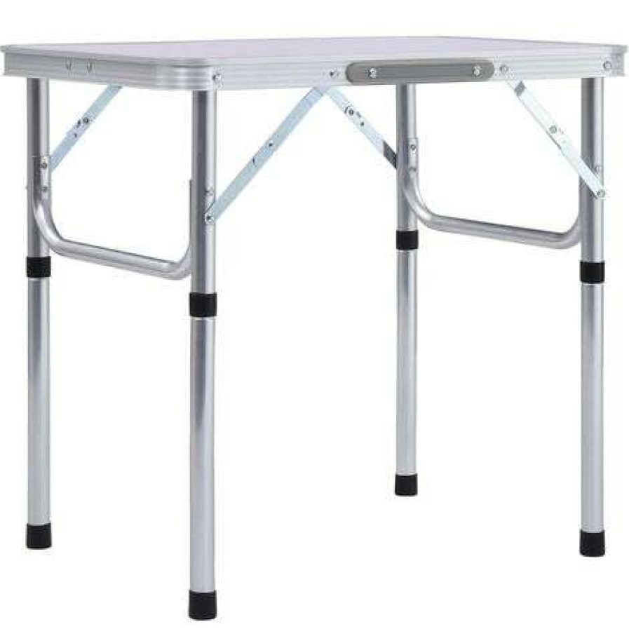 Table Haute Et Bar * | Grosses Soldes Nova Table Pliante A Partir De Camping En Aluminium 60X45Cm Differentes Couleurs Table Pliable De Camping Blanc Aluminium 60 45 Cm Couleur : Argent