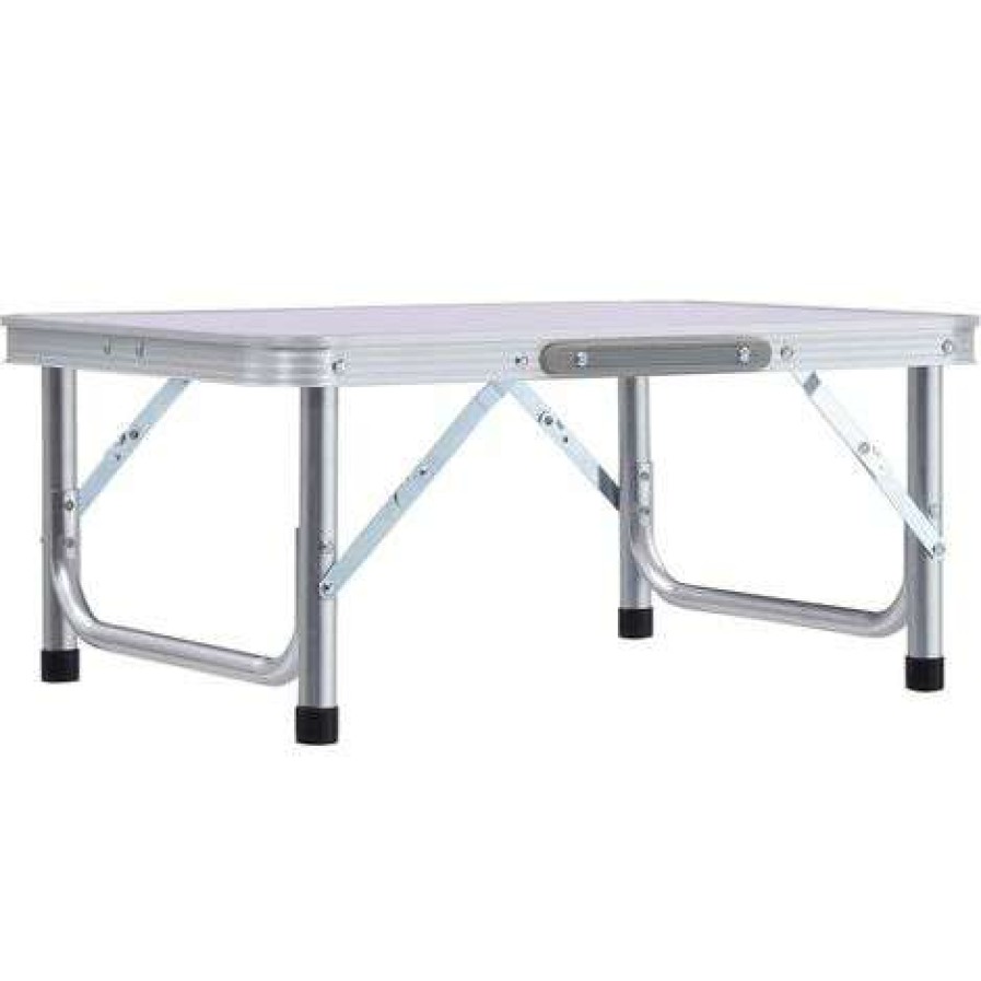 Table Haute Et Bar * | Grosses Soldes Nova Table Pliante A Partir De Camping En Aluminium 60X45Cm Differentes Couleurs Table Pliable De Camping Blanc Aluminium 60 45 Cm Couleur : Argent