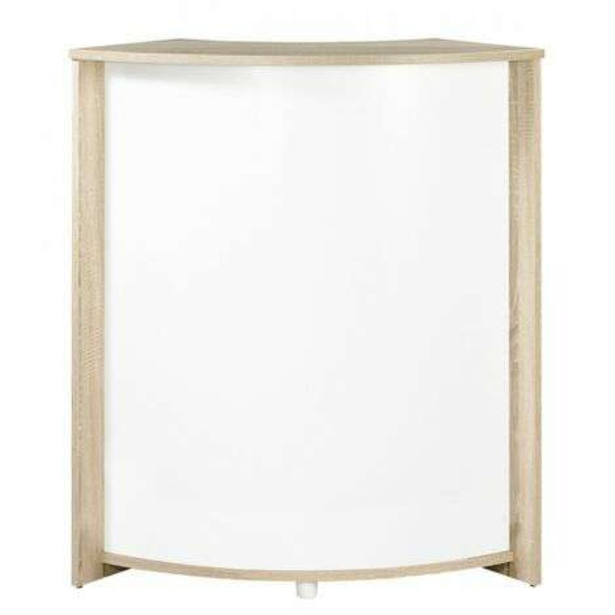 Table Haute Et Bar * | Offres Beaux Meubles Pas Chers Meuble-Comptoir Bar 96 Cm Chene Coloris: Blanc