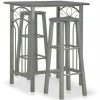 Table Haute Et Bar * | Promo Happyshopping Ensemble De Bar 3 Pcs Bois Et Acier Anthracite