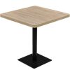 Table Haute Et Bar * | De Gros Happyshopping Table De Bistro Mdf Et Acier Carre 80X80X75 Cm Couleur De Chene