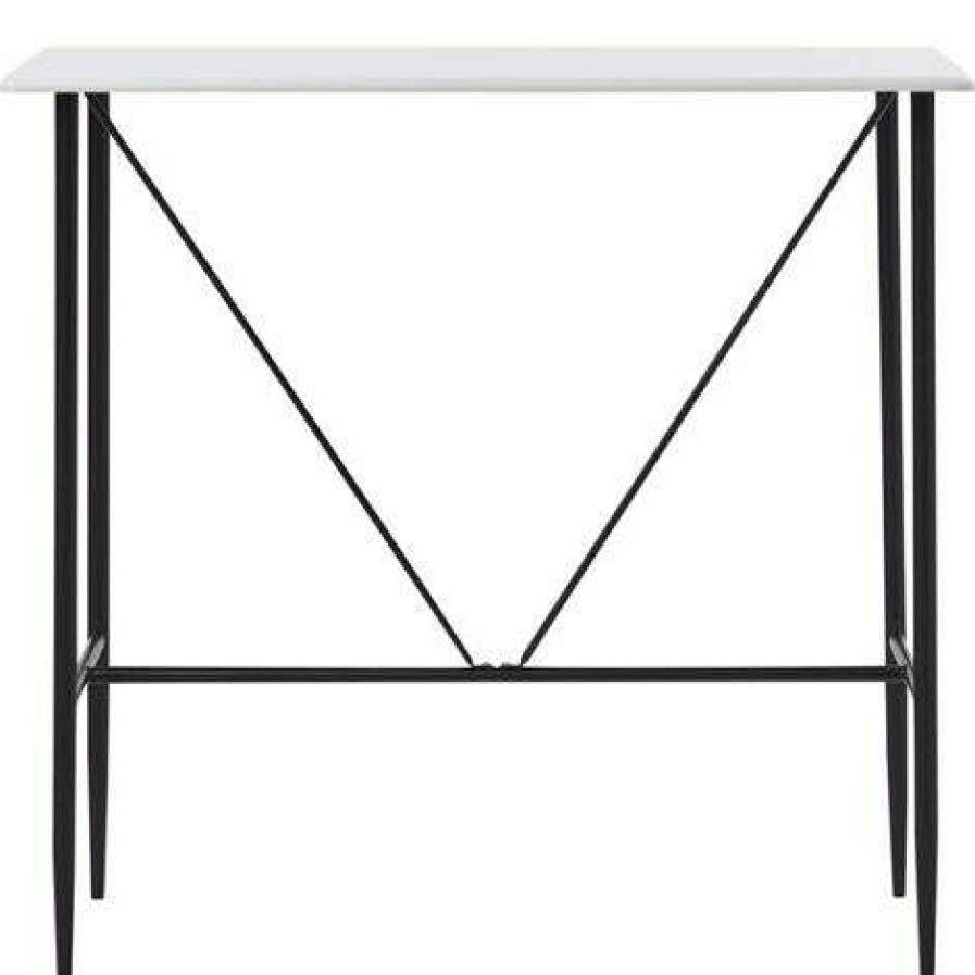 Table Haute Et Bar * | Remise Hommoo Table De Bar Blanc 120 X 60 X 110 Cm Mdf Hdv23144