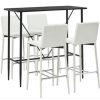 Table Haute Et Bar * | Grosses Soldes Hommoo Ensemble De Bar 5 Pcs Similicuir Blanc Hdv22014