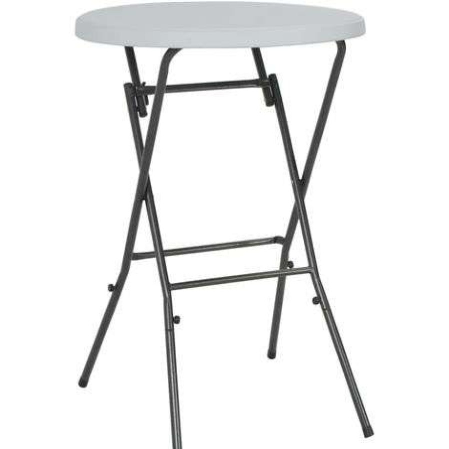 Table Haute Et Bar * | Acheter Asupermall Table De Bar Pliante Blanc 80 X 110 Cm Pehd