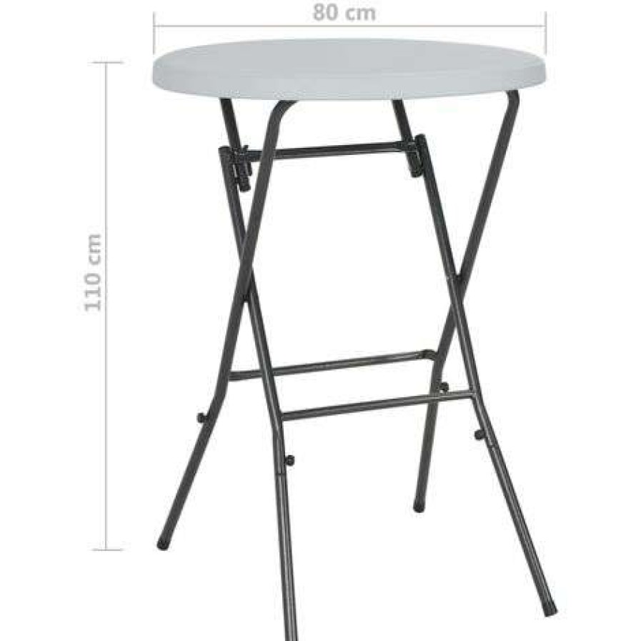 Table Haute Et Bar * | Acheter Asupermall Table De Bar Pliante Blanc 80 X 110 Cm Pehd