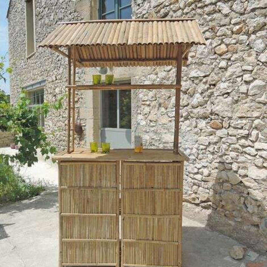 Meuble Bar * | Meilleur Prix Casatera Bar En Bambou Naturel Taman Bois Clair