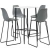 Table Haute Et Bar * | Remise Hommoo Ensemble De Bar 5 Pcs Plastique Gris Hdv22128