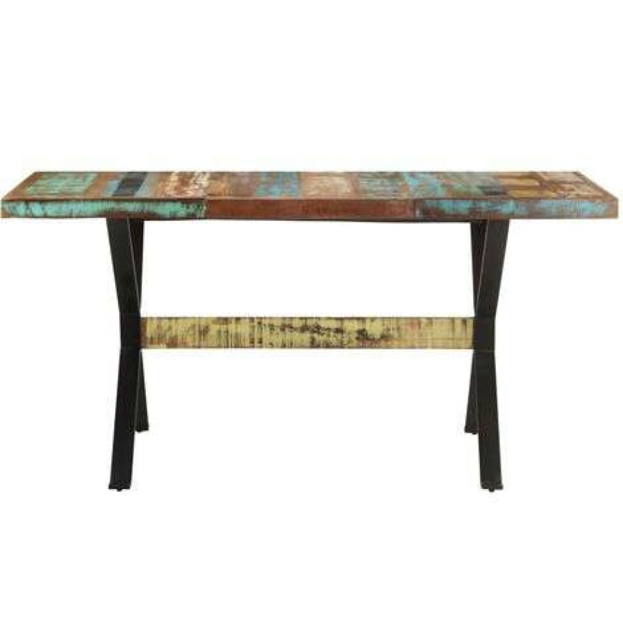 Table Haute Et Bar * | Remise Fimei Table De Salle A Manger 160X80X76Cm Bois De Recuperation Massif