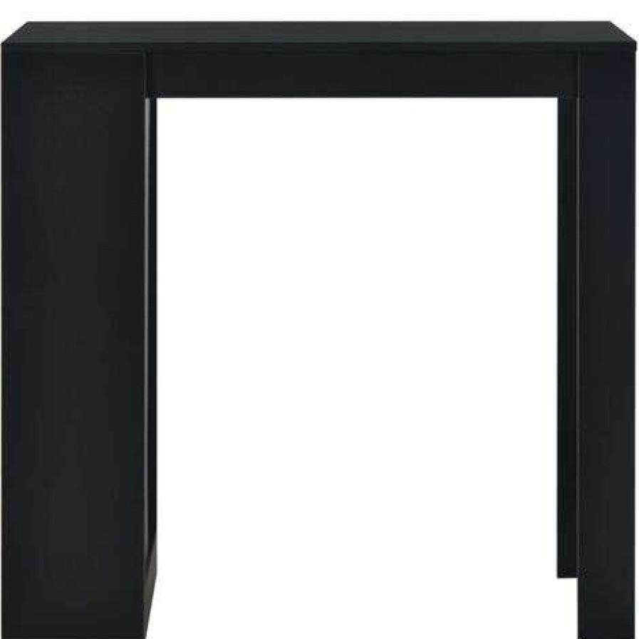 Table Haute Et Bar * | Grosses Soldes Fimei Table De Bar Avec Etagere Noir 110X50X103 Cm