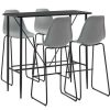 Table Haute Et Bar * | Sortie True Deal Ensemble De Bar 5 Pcs Plastique Gris