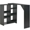 Table Haute Et Bar * | Budget Hommoo Table De Bar Avec Tablette Amovible Noir 138 X 40 X 120 Cm Hdv22374