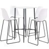 Table Haute Et Bar * | Budget True Deal Ensemble De Bar 5 Pcs Plastique Blanc