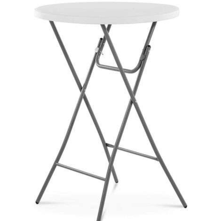 Table Haute Et Bar * | Meilleure Affaire Royal Catering Table Haute De Bar Bistrot Mange Debout Mobile Restaurant 100 X O 80 Cm Blanc Blanc