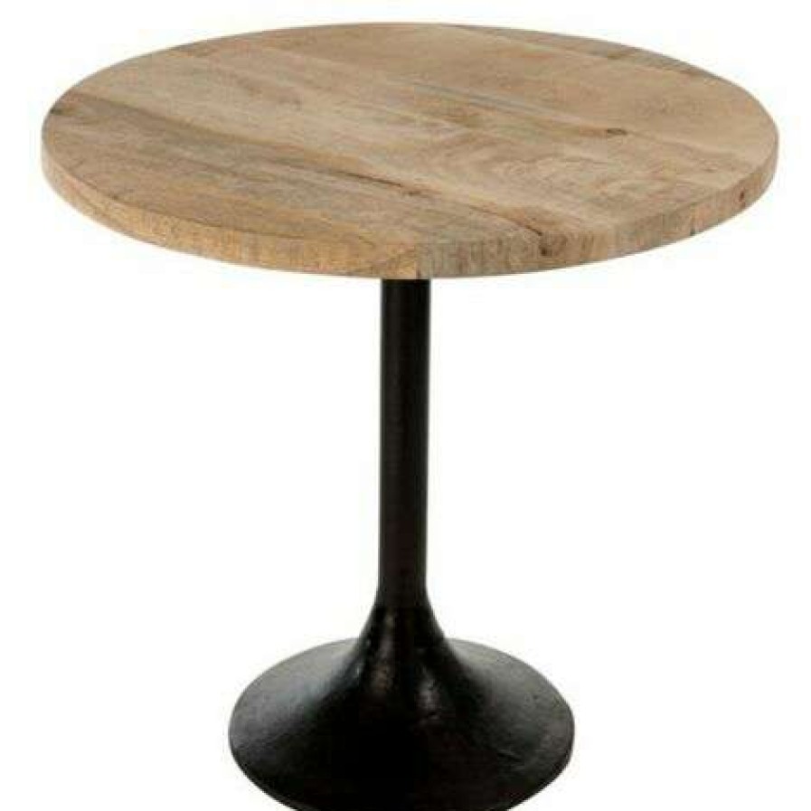 Table Haute Et Bar * | Offres Paris Prix Table De Bar En Bois & Metal Mocha 65Cm Naturel