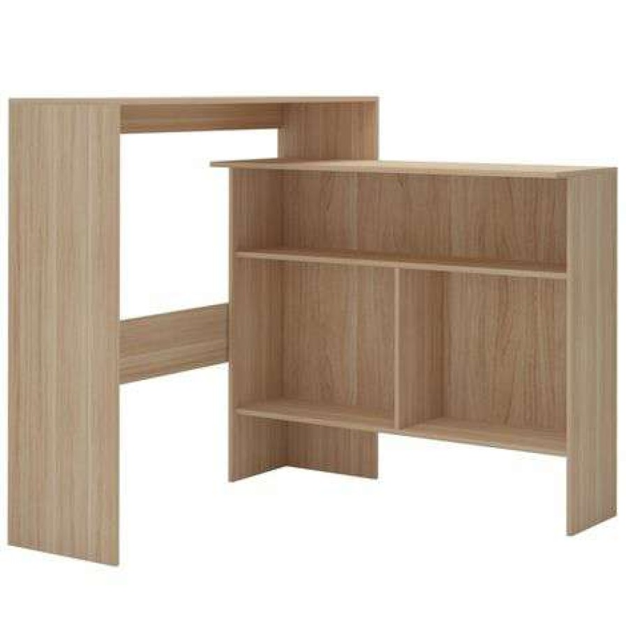 Table Haute Et Bar * | Meilleur Prix Topdeal Table De Bar Avec 2 Dessus De Table Chene 130 X 40 X 120 Cm