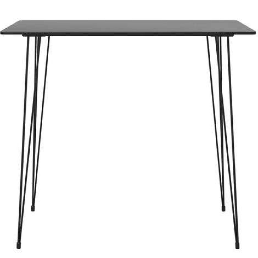 Table Haute Et Bar * | Nouveau Nova Table De Bar En Mdf Et En Metal De Cuisine Moderne Banque Differentes Couleurs Table De Bar Noir 120X60X105 Cm