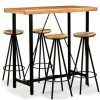 Table Haute Et Bar * | De Gros True Deal Ensemble De Bar 5 Pcs Bois D'Acacia Massif Et De Recuperation