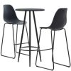 Table Haute Et Bar * | Grosses Soldes Asupermall Ensemble De Bar 3 Pcs Plastique Noir