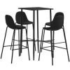 Table Haute Et Bar * | De Gros Asupermall Ensemble De Bar 5 Pcs Tissu Noir