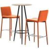 Table Haute Et Bar * | Promo Hommoo Ensemble De Bar 3 Pcs Similicuir Orange Hdv21989