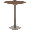 Table Haute Et Bar * | Remise Six Table De Bar Table Bistrot En Mdf Aspect Bois De Noyer 60X60X105