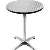 Table Haute Et Bar * | Bon Marche Bathrins Table Mange Debout En Aluminium Diametre 60Cm Hauteur Reglable 70 Ou 110Cm Argent