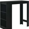 Table Haute Et Bar * | Top 10 Hommoo Table De Bar Avec Etagere Noir 110X50X103 Cm Hdv22363