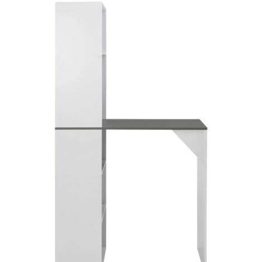 Table Haute Et Bar * | Sortie Youthup Table De Bar Avec Armoire Blanc 115 X 59 X 200 Cm