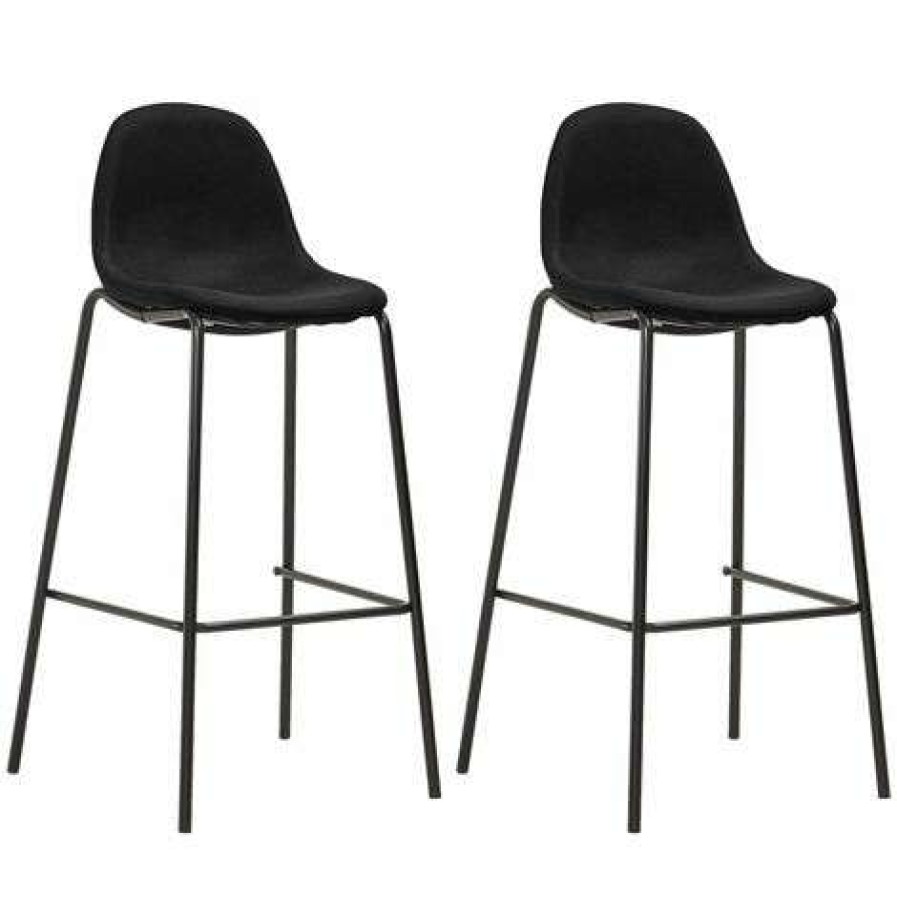 Table Haute Et Bar * | Meilleure Vente True Deal Ensemble De Bar 3 Pcs Tissu Noir