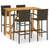 Table Haute Et Bar * | Remise Topdeal Ensemble De Bar De Jardin 5 Pcs Marron Ff3067968_Fr