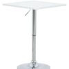 Table Haute Et Bar * | Le Moins Cher Woltu Table De Bar En Mdf Avec Pied. Table Carree. Hauteur Reglable. 60 X 60Cm. Blanc