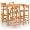 Table Haute Et Bar * | Top 10 Nova Ensemble De Table De Bar Avec Des Tabourets En Bois Massif D'Acacia Differentes Quantites Ensemble De Bar D'Exterieur 5 Pcs Bois D'Acacia Massif Des Modeles : 5 Pcs