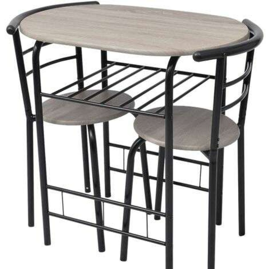 Table Haute Et Bar * | Top 10 Nova Table De Salle A Manger Et 2 Tabourets Pour Petit Dejeuner En Bois Et En Chene En Metal Ensemble De Meuble Pour Salle A Manger Mdf