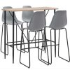 Table Haute Et Bar * | Top 10 True Deal Ensemble De Bar 5 Pcs Plastique Gris