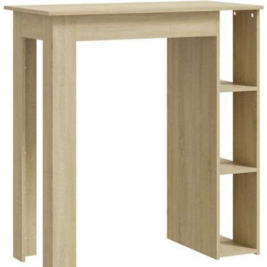 Table Haute Et Bar * | De Gros Youthup Table De Bar Avec Etagere Chene Sonoma 102X50X103,5Cm Agglomere Brun