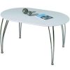 Table Haute Et Bar * | Grosses Soldes Table Ovali Blanc/Chrome, Dim : 180 X 90 X 74 Cm -Pegane-