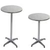 Table Haute Et Bar * | Grosses Soldes Bc-Elec Bs11011-6 Table Haute De Bar / Reception O60Cm, Mange Debout En Aluminium, H: 70 Ou 110 Cm Gris