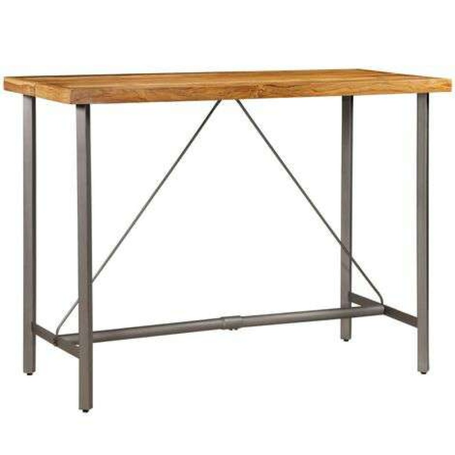 Table Haute Et Bar * | Meilleure Vente Supermarket Table De Bar Teck Recycle Massif 150 X 70 X 106 Cm