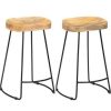 Table Haute Et Bar * | Le Moins Cher Asupermall Tabourets De Bar Gavin 2 Pcs Bois De Manguier Massif