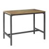 Table Haute Et Bar * | Bon Marche Meubletmoi Table Haute L.120 Cm En Pin Recycle Et Metal Noir Factory Bois