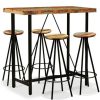 Table Haute Et Bar * | Les Meilleures Critiques De True Deal Ensemble De Bar 5 Pcs Bois De Recuperation Massif