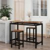 Table Haute Et Bar * | Top 10 Organnice Ensemble De Table De Bar, Table De Bar Et Chaises En Bois De Fer, Table Et Chaises De Cuisine, Table Haute Et Tabouret De Bar, Restaurant, Table Haute En Bois Fonce Brun